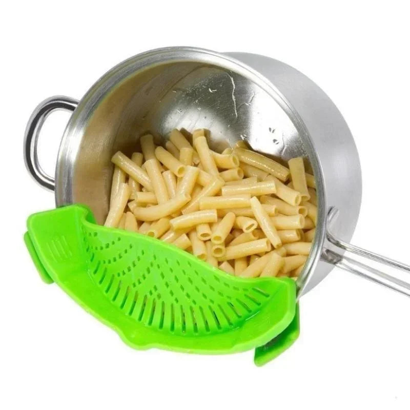 Clip On Strainer Silicone for All Pots and Pans Meat Vegetables Fruit Silicone