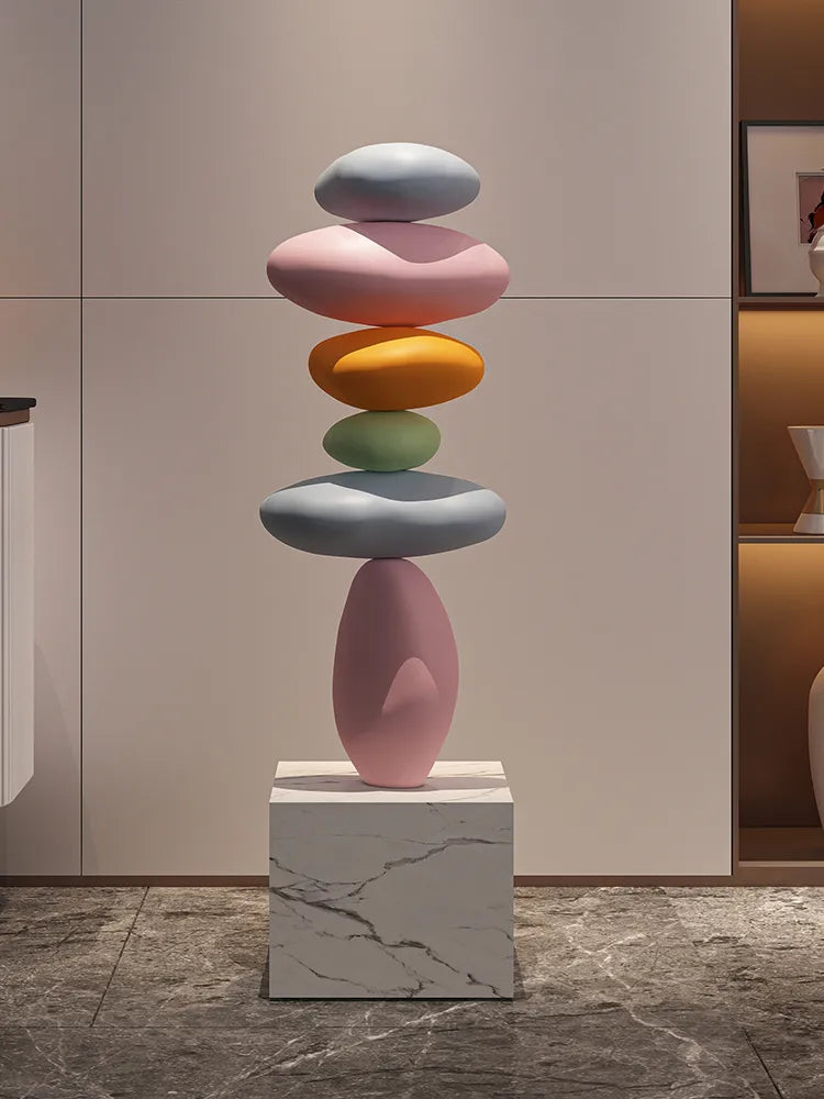 80CM Glowing Stone Creative Home Decor Large Feng Shui Stone Statue